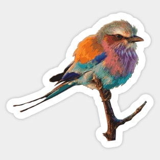 Colorful Bird Painting Sticker